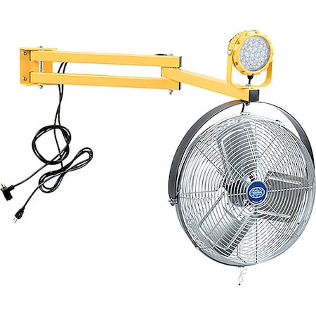 Global Industrial LED Dock Light w/ 40inL Arm & Fan, 40W, 4900 Lumens, 5000K, On/Off Switch 761247